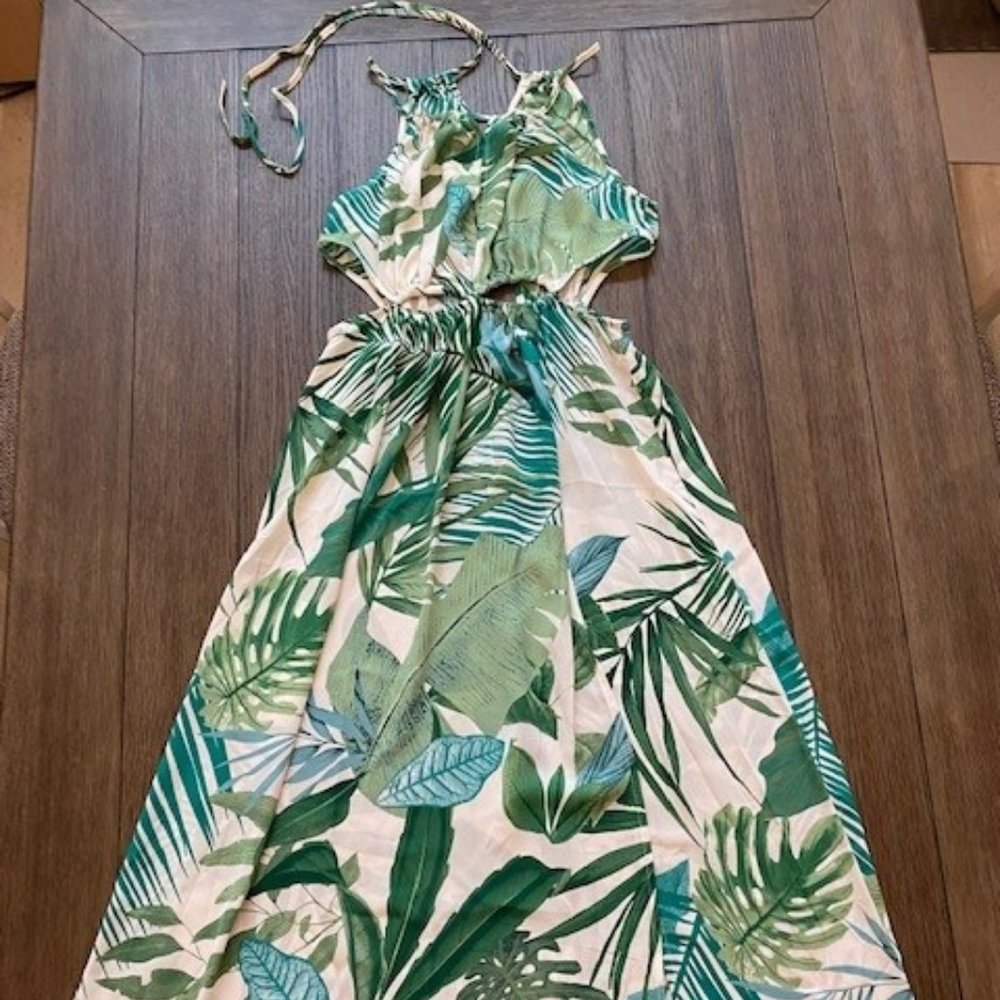 Tropical green floral dress from Cupshe, XS with tags